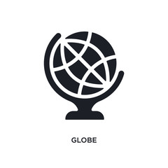 black globe isolated vector icon. simple element illustration from furniture concept vector icons. globe editable black logo symbol design on white background. can be use for web and mobile