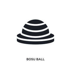black bosu ball isolated vector icon. simple element illustration from gym and fitness concept vector icons. bosu ball editable logo symbol design on white background. can be use for web and mobile