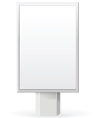 Vertical empty, vector billboard screen on white background for you advertisement and design