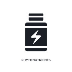 black phytonutrients isolated vector icon. simple element illustration from gym and fitness concept vector icons. phytonutrients editable logo symbol design on white background. can be use for web