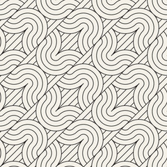 Vector seamless diagonal lines pattern. Modern stylish abstract background. Repeating geometric rounded stripes design.