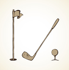 The golf ball. Vector drawing