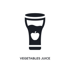 black vegetables juice isolated vector icon. simple element illustration from gym and fitness concept vector icons. vegetables juice editable logo symbol design on white background. can be use for