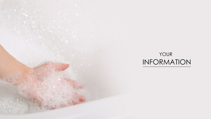 Fototapeta premium Beautiful woman in bath foam beauty health care body water pattern