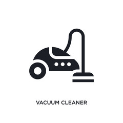 black vacuum cleaner isolated vector icon. simple element illustration from hotel concept vector icons. vacuum cleaner editable logo symbol design on white background. can be use for web and mobile