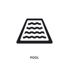 black pool isolated vector icon. simple element illustration from hotel concept vector icons. pool editable logo symbol design on white background. can be use for web and mobile