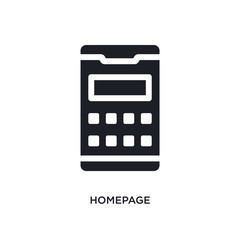 black homepage isolated vector icon. simple element illustration from mobile app concept vector icons. homepage editable logo symbol design on white background. can be use for web and mobile