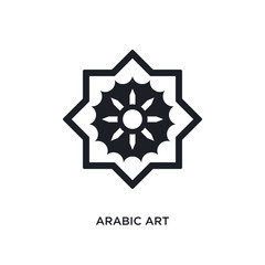 black arabic art isolated vector icon. simple element illustration from religion concept vector icons. arabic art editable logo symbol design on white background. can be use for web and mobile