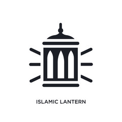 black islamic lantern isolated vector icon. simple element illustration from religion concept vector icons. islamic lantern editable logo symbol design on white background. can be use for web and