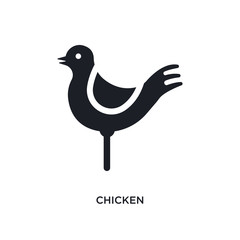 black chicken isolated vector icon. simple element illustration from religion concept vector icons. chicken editable logo symbol design on white background. can be use for web and mobile