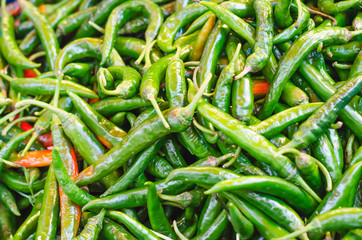 image of spicy chili pepper small red and orange green colors