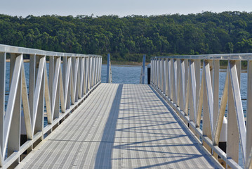 Pier bridge with silver gate