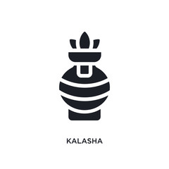 black kalasha isolated vector icon. simple element illustration from religion concept vector icons. kalasha editable logo symbol design on white background. can be use for web and mobile