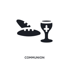 black communion isolated vector icon. simple element illustration from religion concept vector icons. communion editable logo symbol design on white background. can be use for web and mobile
