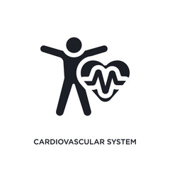 black cardiovascular system isolated vector icon. simple element illustration from sauna concept vector icons. cardiovascular system editable logo symbol design on white background. can be use for