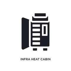 black infra heat cabin isolated vector icon. simple element illustration from sauna concept vector icons. infra heat cabin editable logo symbol design on white background. can be use for web and