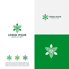 Vector Abstract Nature Logo Template. Eco Leaf Icon designs