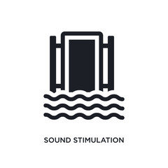 black sound stimulation isolated vector icon. simple element illustration from sauna concept vector icons. sound stimulation editable logo symbol design on white background. can be use for web and