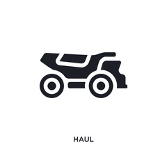 black haul isolated vector icon. simple element illustration from transportation concept vector icons. haul editable logo symbol design on white background. can be use for web and mobile