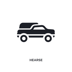 Obraz premium black hearse isolated vector icon. simple element illustration from transportation concept vector icons. hearse editable logo symbol design on white background. can be use for web and mobile