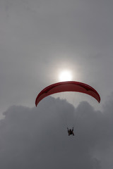 Paragliding in the sky