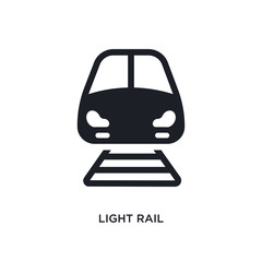 black light rail isolated vector icon. simple element illustration from transportation concept vector icons. light rail editable logo symbol design on white background. can be use for web and mobile