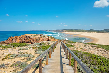 Fototapeta na wymiar View on Carapateira beach on the westcoast in Portugal