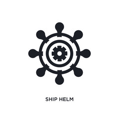 black ship helm isolated vector icon. simple element illustration from transport-aytan concept vector icons. ship helm editable logo symbol design on white background. can be use for web and mobile