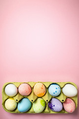 Easter eggs on a beautiful pink background