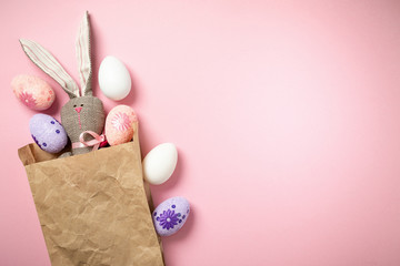 Easter Bunny in a crumpled paper bag