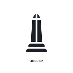 black obelisk isolated vector icon. simple element illustration from united states of america concept vector icons. obelisk editable logo symbol design on white background. can be use for web and