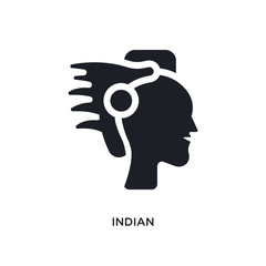 black indian isolated vector icon. simple element illustration from united states concept vector icons. indian editable logo symbol design on white background. can be use for web and mobile