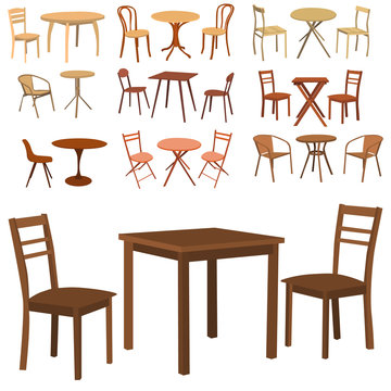 set of furniture, table and chair