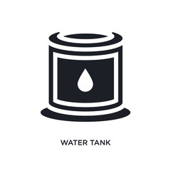 black water tank isolated vector icon. simple element illustration from industry concept vector icons. water tank editable logo symbol design on white background. can be use for web and mobile