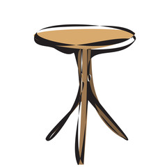 vector, isolated, contour, brown table