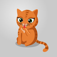 Cute red cat vector illustration