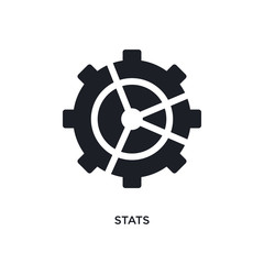 Obraz premium black stats isolated vector icon. simple element illustration from industry concept vector icons. stats editable logo symbol design on white background. can be use for web and mobile