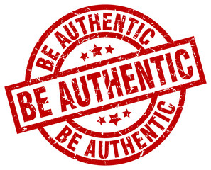 be authentic round red grunge stamp
