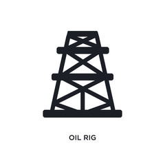 black oil rig isolated vector icon. simple element illustration from industry concept vector icons. oil rig editable logo symbol design on white background. can be use for web and mobile