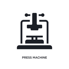 black press machine isolated vector icon. simple element illustration from industry concept vector icons. press machine editable logo symbol design on white background. can be use for web and mobile