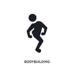 Fototapeta na wymiar black bodybuilding isolated vector icon. simple element illustration from sport concept vector icons. bodybuilding editable logo symbol design on white background. can be use for web and mobile