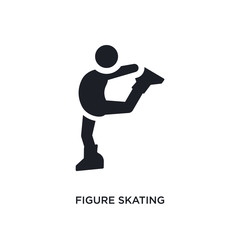 black figure skating isolated vector icon. simple element illustration from sport concept vector icons. figure skating editable logo symbol design on white background. can be use for web and mobile