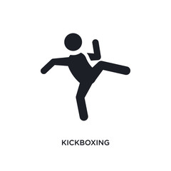 black kickboxing isolated vector icon. simple element illustration from sport concept vector icons. kickboxing editable logo symbol design on white background. can be use for web and mobile