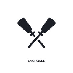 black lacrosse isolated vector icon. simple element illustration from sport concept vector icons. lacrosse editable logo symbol design on white background. can be use for web and mobile