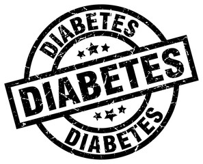 diabetes round grunge black stamp