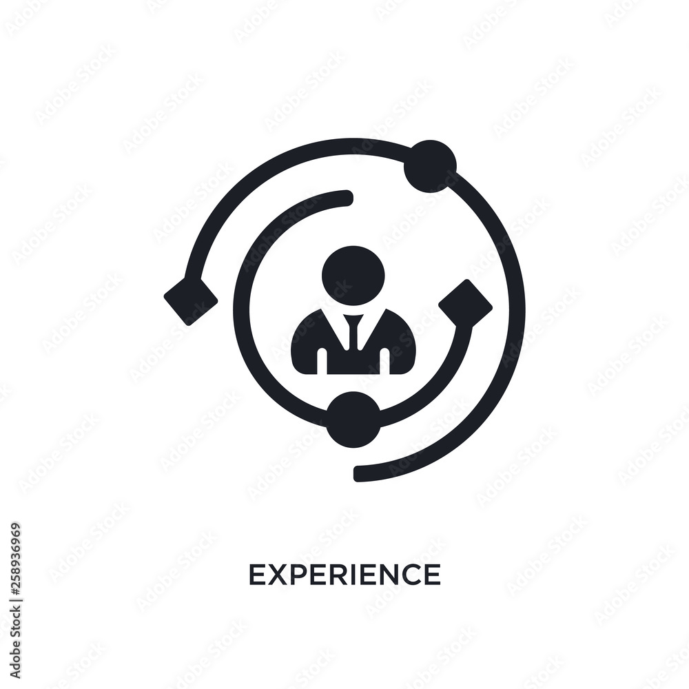 Poster black experience isolated vector icon. simple element illustration from startup concept vector icons