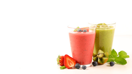 delicious fruit smoothie, juice isolated on white background