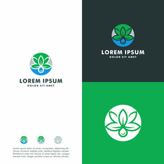 Vector Abstract Marijuana Oil logo template