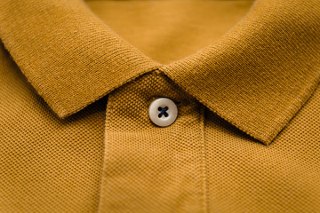 Close up of male polo shirt with buttoned collar neck