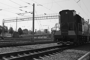 Naklejka na ściany i meble train at the railway station